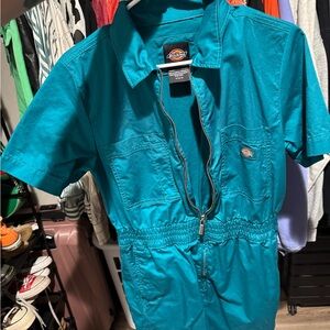 Dickies Teal Zip-Front Jumpsuit